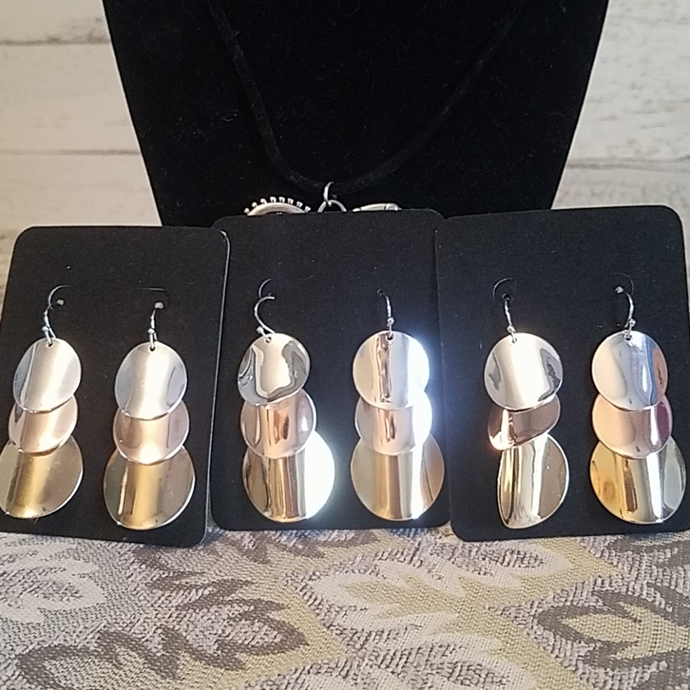 Silver, rose gold and gold! Drop earrings